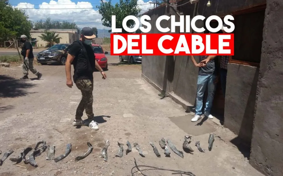 Detuvieron a dos hombres que robaban cables de luz y teléfono en San Martín
