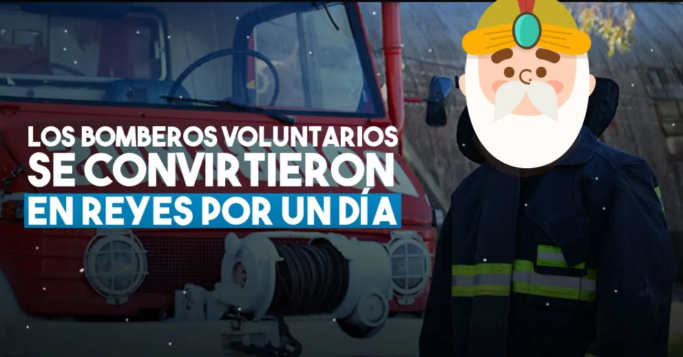 Bomberos Voluntarios de Pocito junto a los Reyes Magos entregaron regalos a los chicos