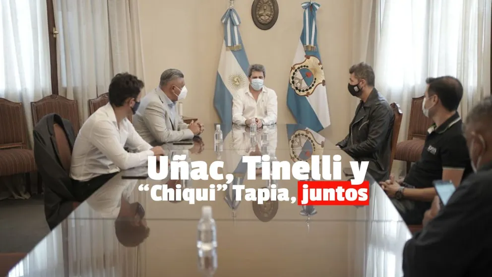 Uñac y dos referentes nacionales del fútbol reunidos