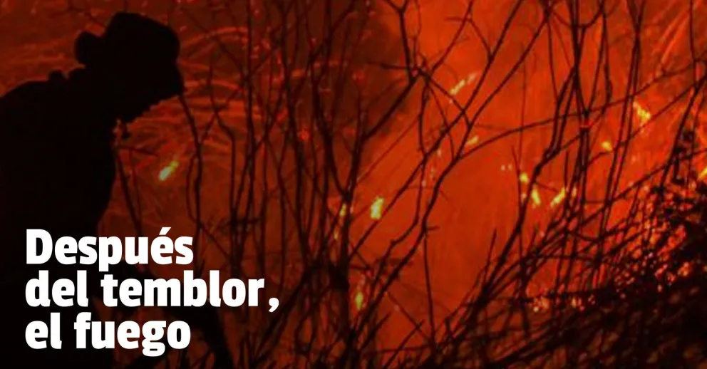 Después del terremoto, el fuego castigó a Sarmiento