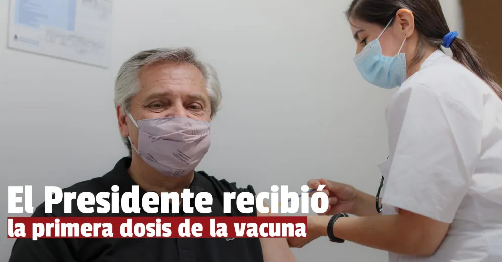 Alberto Fernández fue vacunado con la Sputnik V