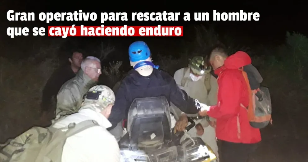 Los Berros: un hombre entrenaba en su moto enduro y sufrió una caída