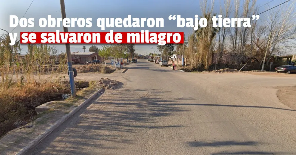 Dos obreros casi quedan bajo tierra por un desmoronamiento