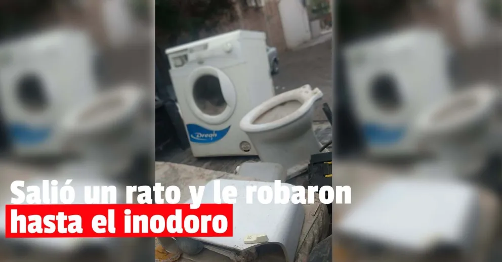 Salió de su casa un par de horas y le robaron hasta el inodoro