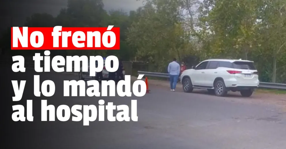 Un hombre debió ser hospitalizado tras colisionar con una camioneta