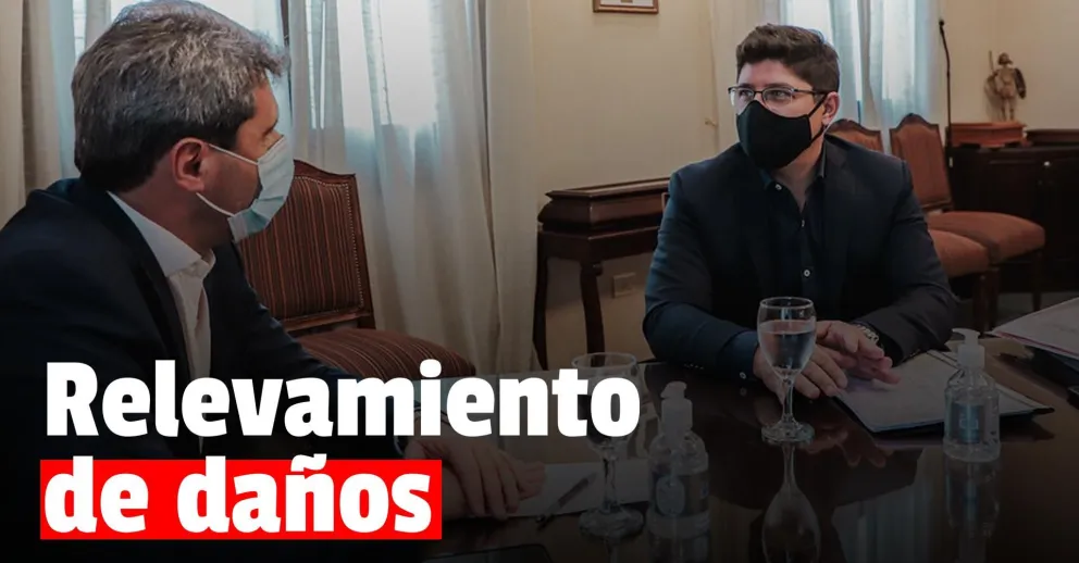 Uñac se reunió con Juan José Orrego para conocer la situación de Santa Lucía por el terremoto