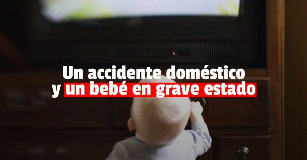 Un bebé quedó en observación luego de que se le cayera un televisor