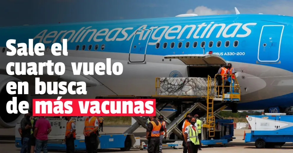 En la noche de este miércoles partirá otro vuelo de Aerolíneas Argentinas en busca de vacunas