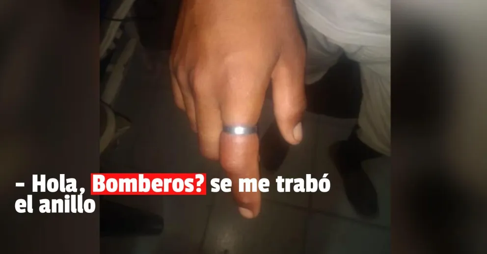 Se le trabó un anillo en el dedo y los bomberos lo tuvieron que ayudar