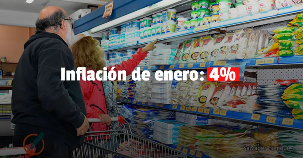 La inflación de enero fue del 4%