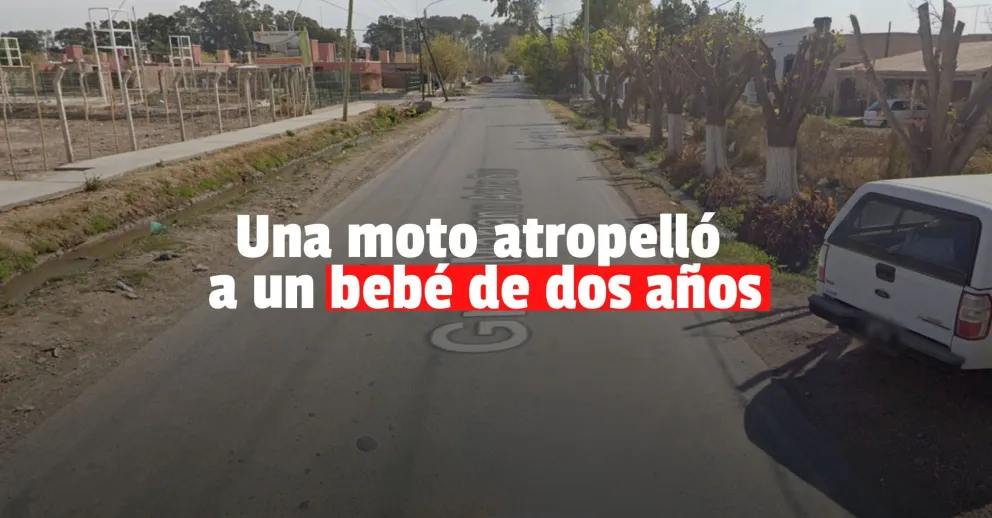 Una moto atropelló a un bebé de dos años