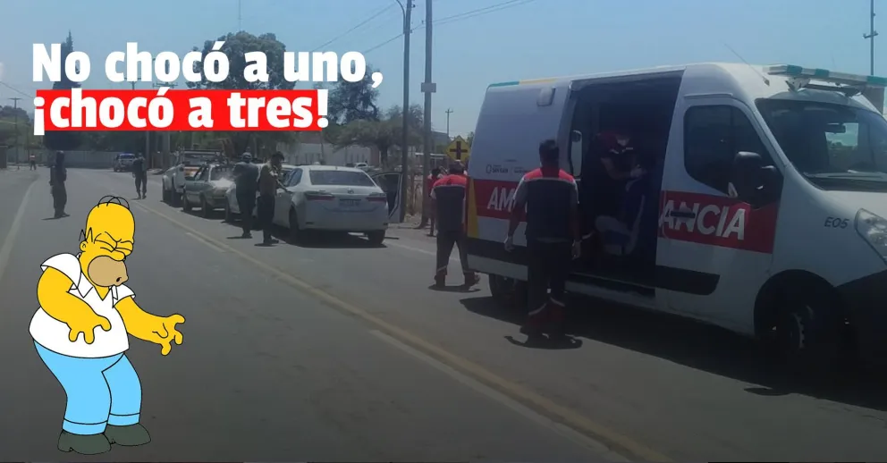 Choque en cadena en Rivadavia: cuatro vehículos involucrados