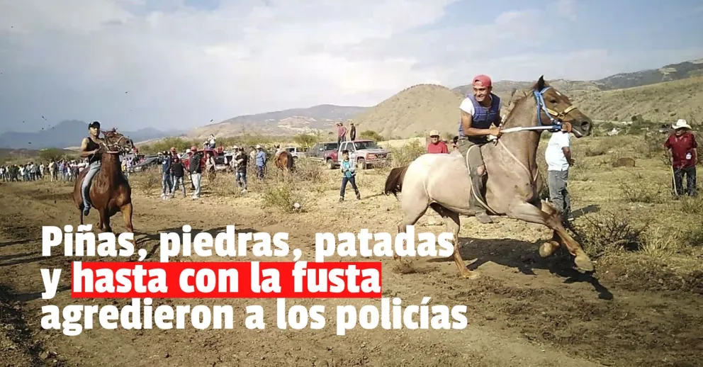 Carrera de caballos clandestina terminó en lluvia de piedras para la policía