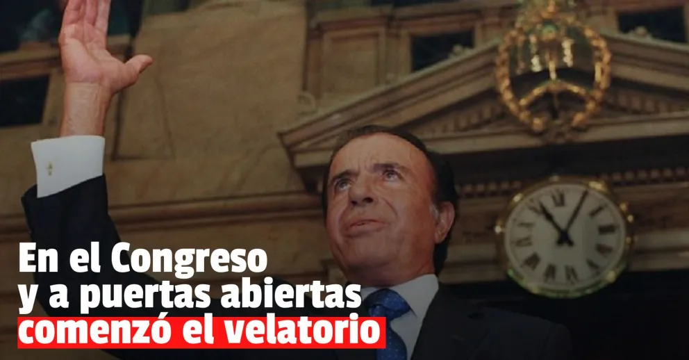 Cristina Kirchner recibió los restos de Carlos Menem para comenzar el velatorio en el Congreso