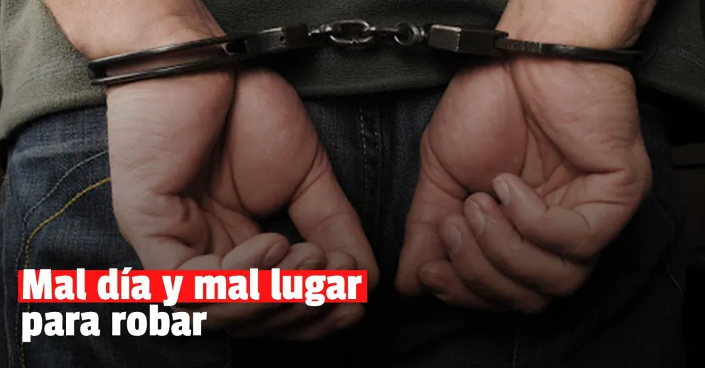 Robó frente a policías, quiso fugarse y lo detuvieron