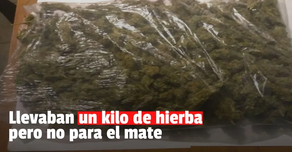 Los pararon en un control y les encontraron un kilo de marihuana