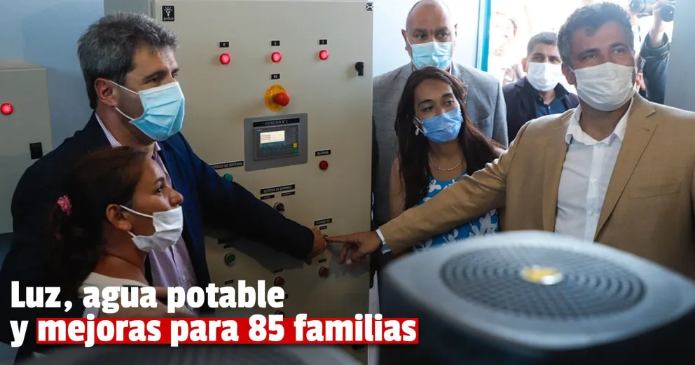 Inauguraron obras de agua, luz y polideportivos en dos zonas de Caucete