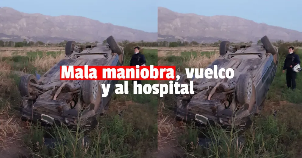 Un hombre terminó internado tras un grave vuelco en Pocito