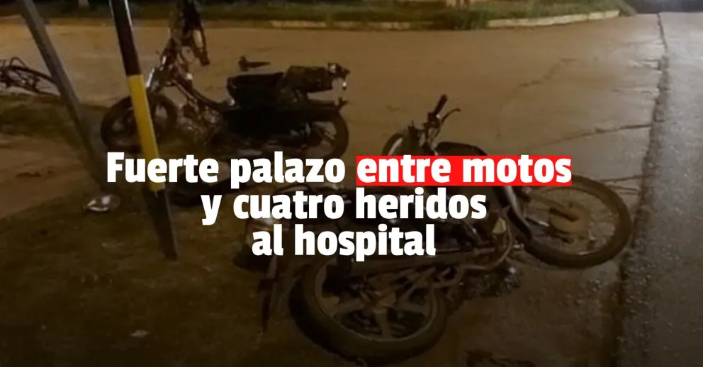 Cuatro heridos en un choque entre motos