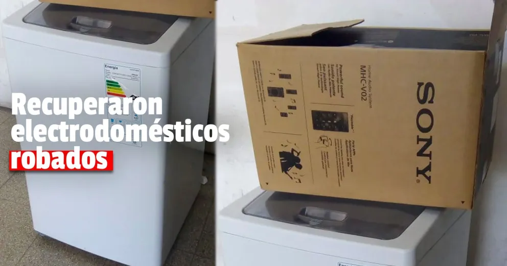 Tras un allanamiento encontraron un lavarropas y un equipo de música robados