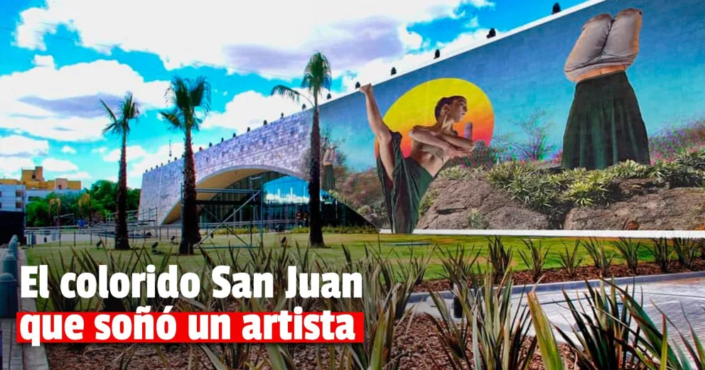 Un muralista sanjuanino imaginó cómo se verían intervenidos los principales edificios de la provincia