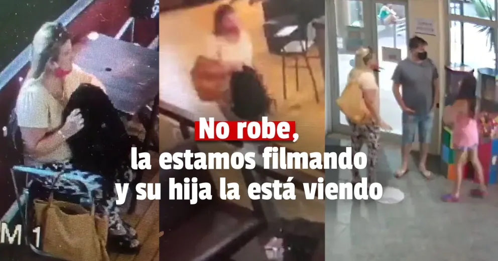 Llevó a su hija a tomar un helado, robó delante de ella y las cámaras la captaron