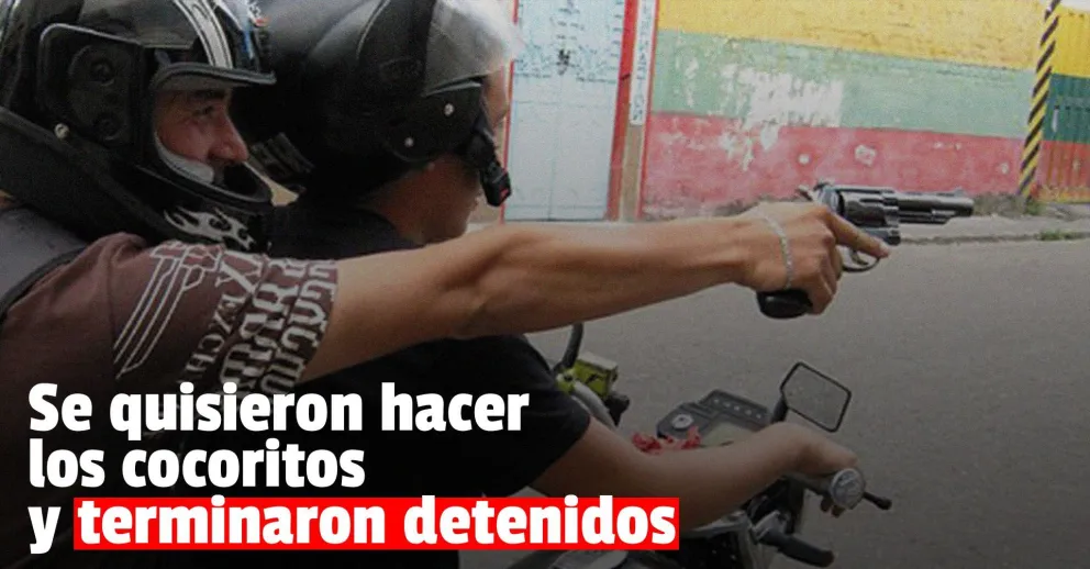 Tres delincuentes en moto amenazaron a la policía y después quisieron fugarse