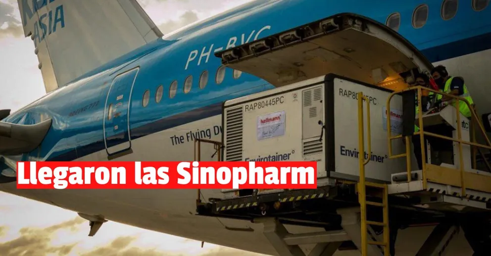 Llegaron al país 96 mil dosis de la vacuna Sinopharm y se completó el lote de un millón
