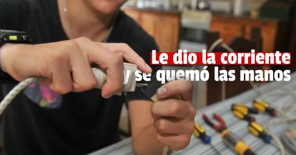 Estaba arreglando un portafoco y sufrió una fuerte descarga eléctrica