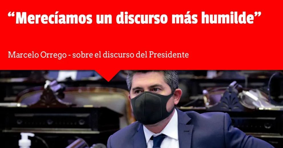 Marcelo Orrego criticó el discurso del Presidente