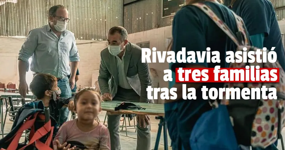 Debieron evacuar a tres familias de Rivadavia por la intensa lluvia