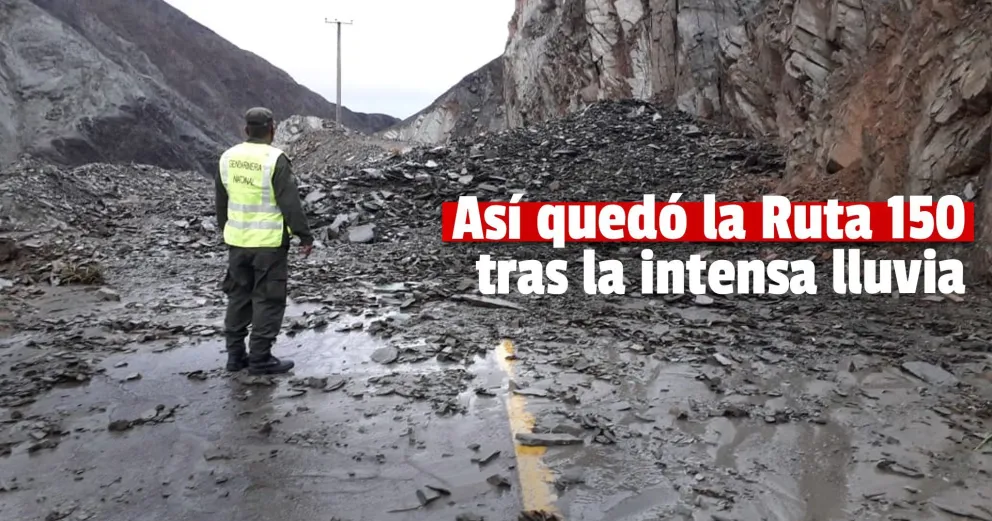 La Ruta 150 entre Jáchal y Rodeo quedó intransitable por un desmoronamiento