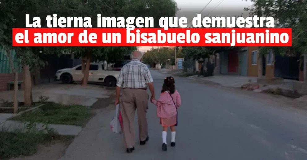 La tierna foto del inicio de clases de una pequeña que asistió con su bisabuelo se viralizó