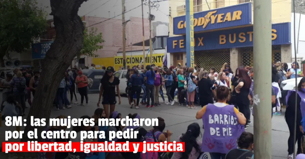 8M: las mujeres marcharon por el centro sanjuanino