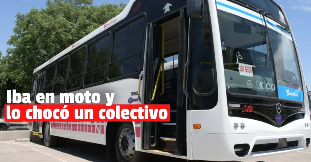 Un colectivo atropelló a un motociclista y debió ser internado