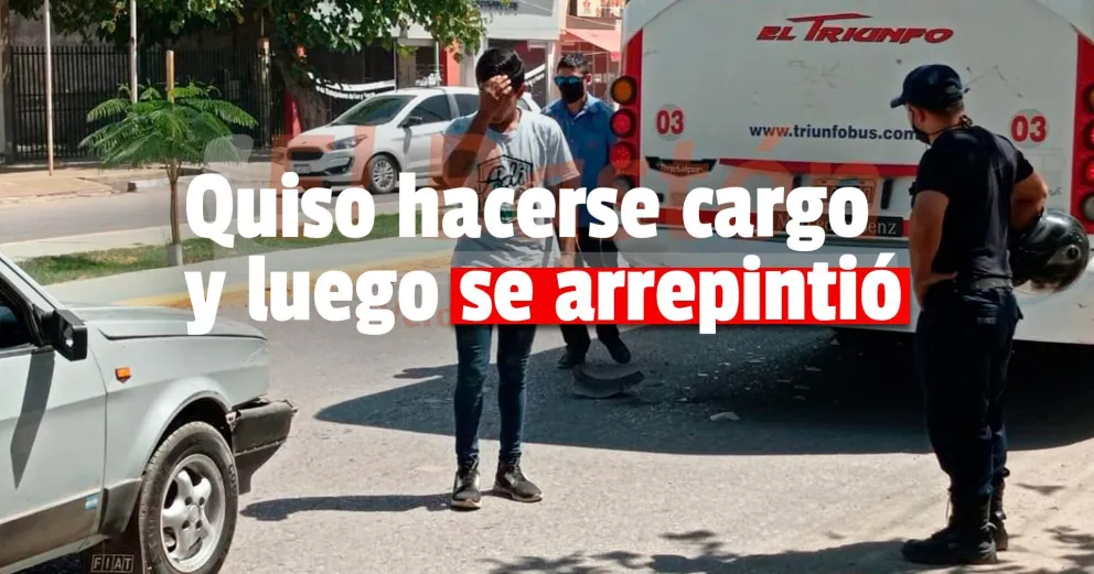 Un auto chocó desde atrás a un colectivo y huyó