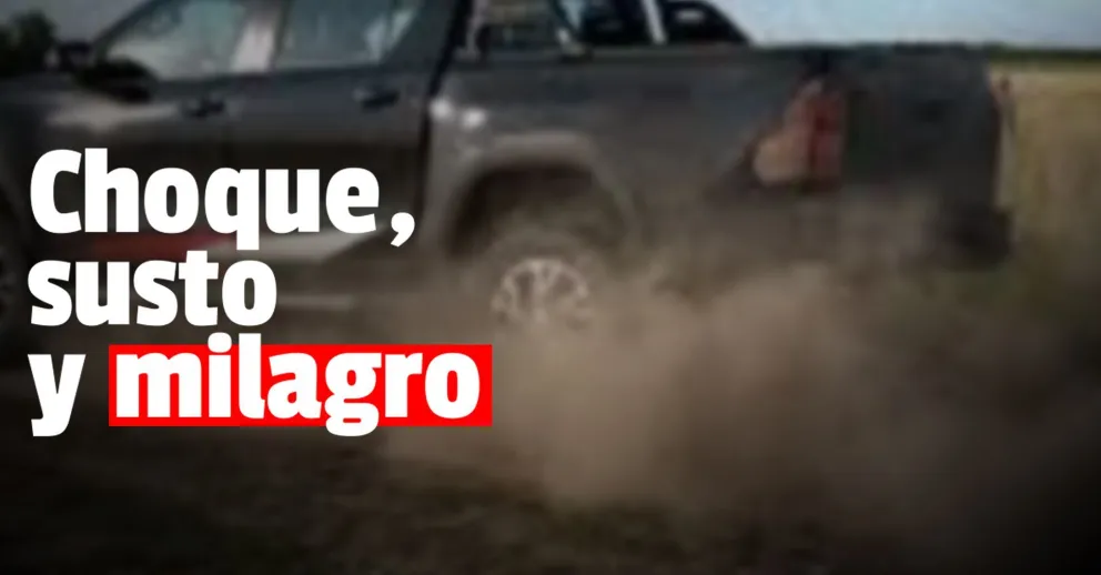 Chocaron contra una vaca y salieron ilesos