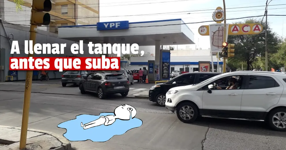Previo al aumento, largas filas en las estaciones de servicio