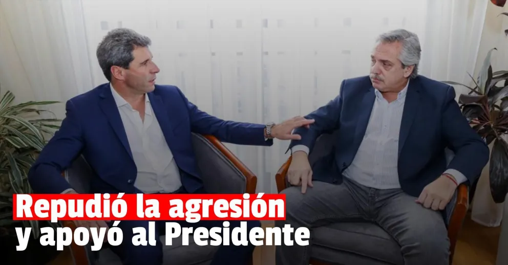 Uñac repudió el ataque al Presidente en Chubut