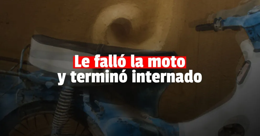 Por una falla mecánica un motociclista sufrió un fuerte golpe en la calle