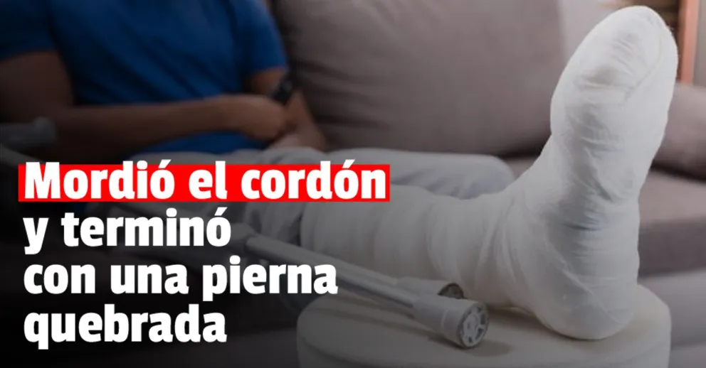 Una motociclista terminó con una pierna fracturada tras “morder” un cordón