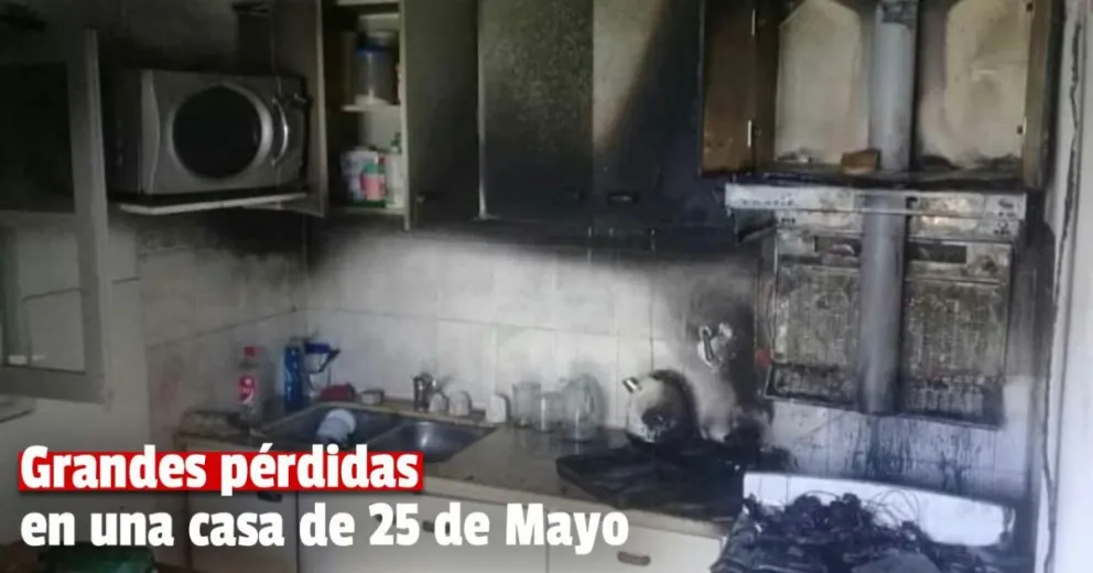 Por un cortocircuito una familia sufrió un incendio en su domicilio