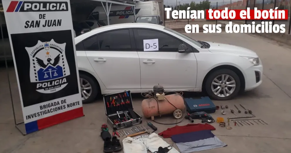 Tras varios allanamientos detuvieron a tres ladrones de herramientas