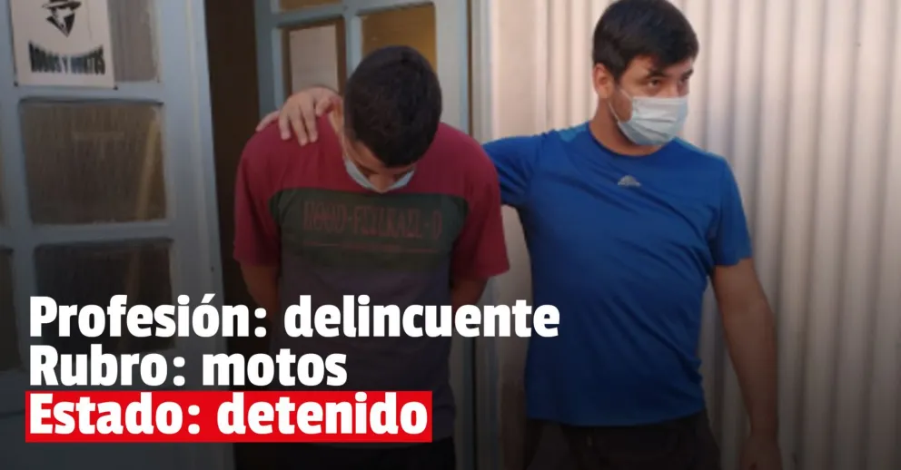 Detuvieron a un peligroso ladrón de motos en Pocito