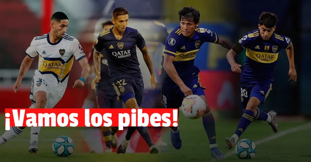 Boca sale a la cancha con cuatro pibes en el medio