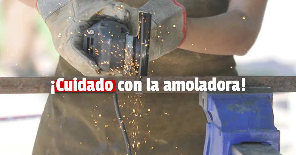 Perdió el control de su amoladora y sufrió graves cortes en sus manos