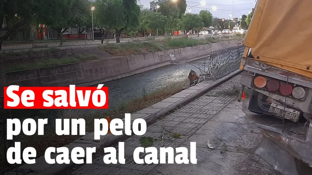 Un camionero sanjuanino se salvó de caer a un peligroso canal de Mendoza