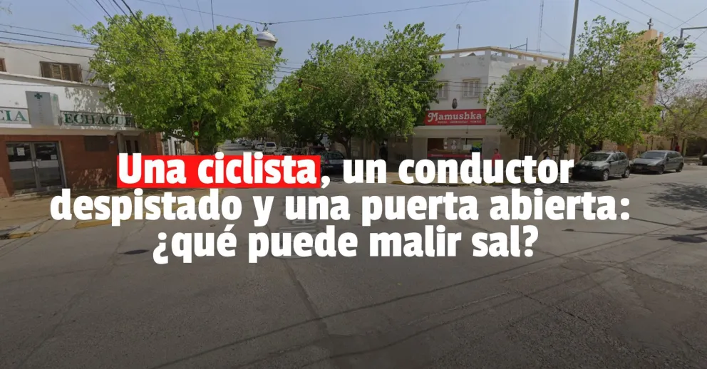 Venía en bici, un auto abrió la puerta y terminó con un brazo fracturado