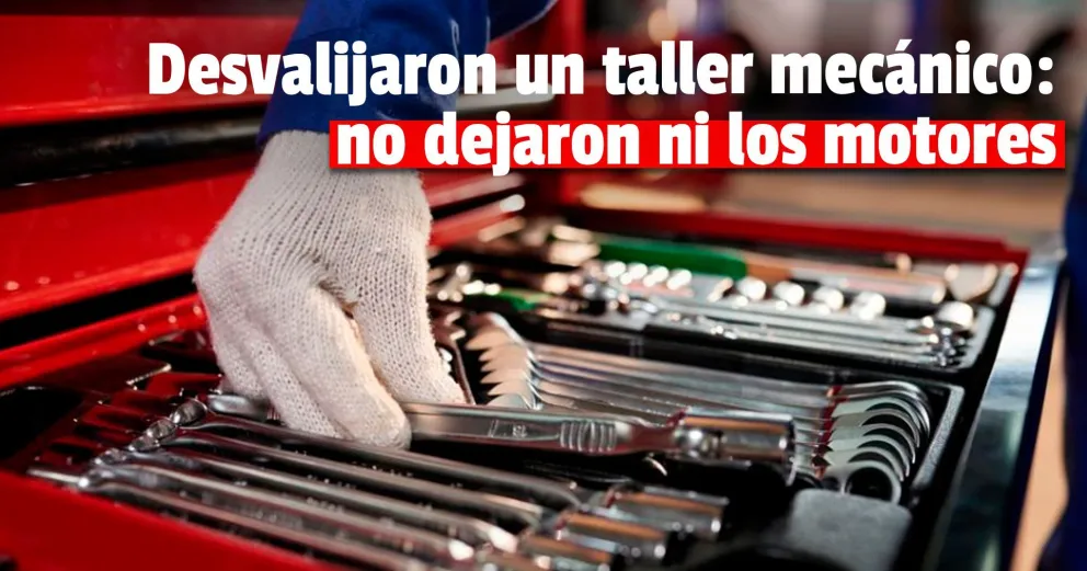 Robaron costosas herramientas y motores de un taller mecánico