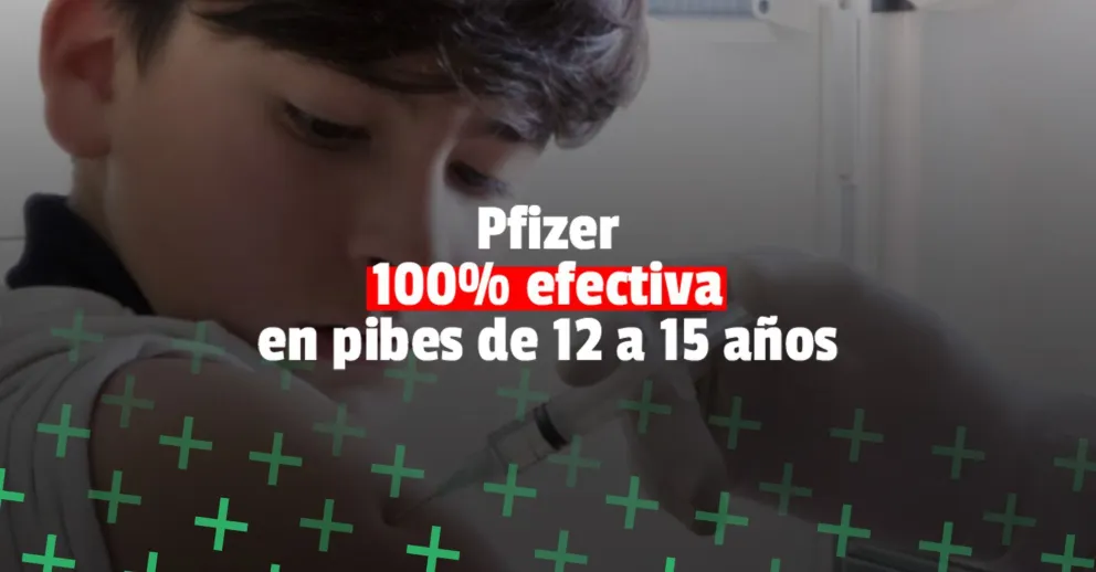 Pfizer asegura que su vacuna es 100% efectiva en chicos de 12 a 15 años